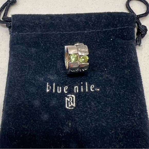 Blue Nile Silver & Peridot Huggie Earrings - Picture 1 of 6